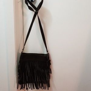 Small Crossbody bag brown Genuine Suede